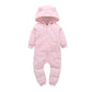 Winter long sleeve romper With Teddy Bear Eears - Indigo-Temple