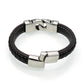 BAYZANT - Stainless Steel & Leather Charm Bracelet - Indigo-Temple