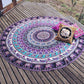 Indian Mandala Round Elephant Tapestry/Beach-Towel/Yoga-Mat - Indigo-Temple