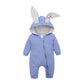 Winter Baby Romper With Charming Ears - Indigo-Temple