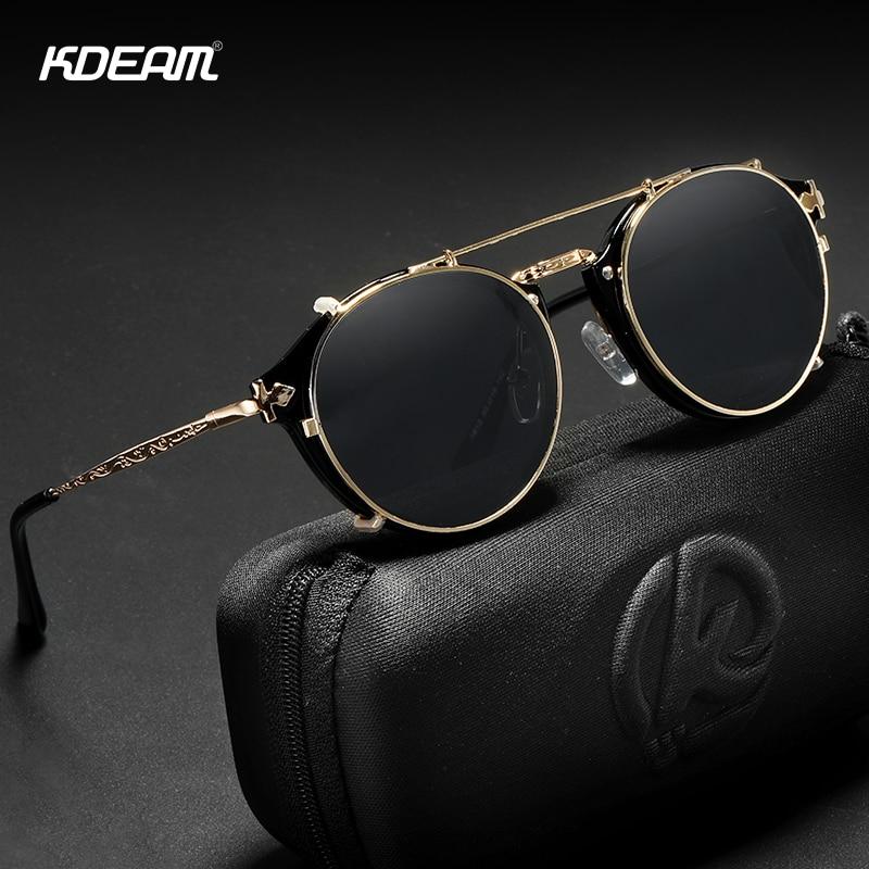 KDEAM™ Retro Steampunk Clip On Sunglasses