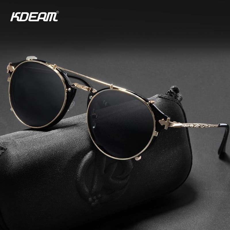 KDEAM™ Retro Steampunk Clip On Sunglasses
