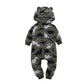Winter long sleeve romper With Teddy Bear Eears - Indigo-Temple
