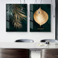 Abstract Golden Leaves Canvas