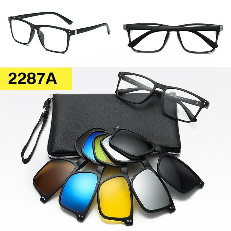 5 in 1 Magnetic Clip-on Polarized Sunglasses