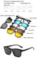 5 in 1 Magnetic Clip-on Polarized Sunglasses