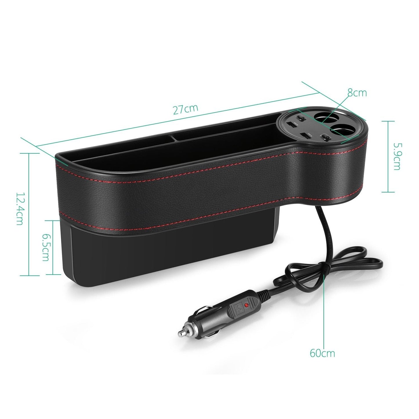 HandyFunction™ Luxury Car Organizer with Charging Ports - Indigo-Temple