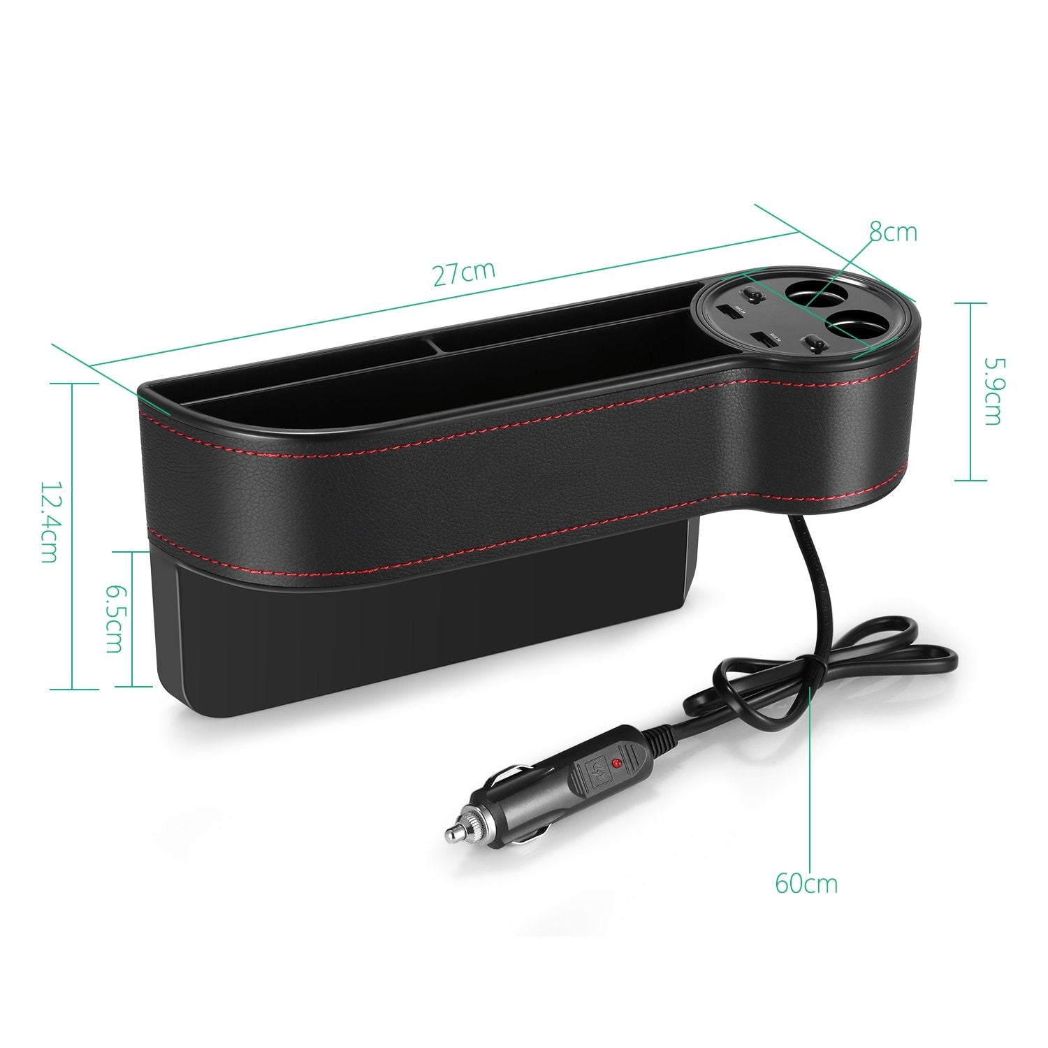 HandyFunction™ Luxury Car Organizer with Charging Ports - Indigo-Temple