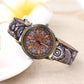 Flower Leather Quartz Wristwatch