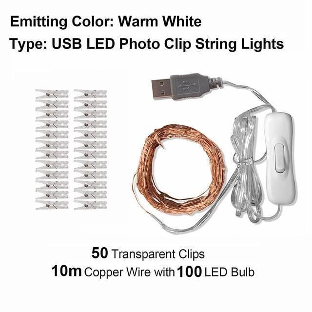 Fairy™ Photo Clip USB LED String Lights - Indigo-Temple