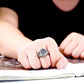 Templar-    Antiqued Ring - Indigo-Temple
