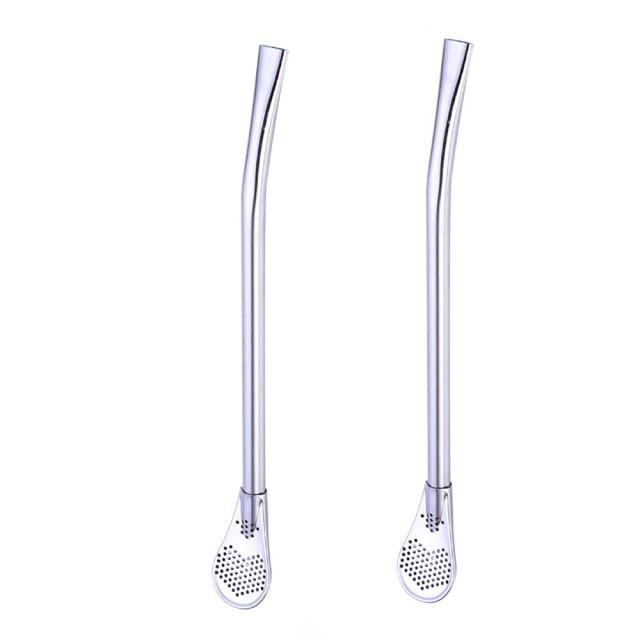 Stainless Steel 2 in 1 Spoon Straw (2pcs set)