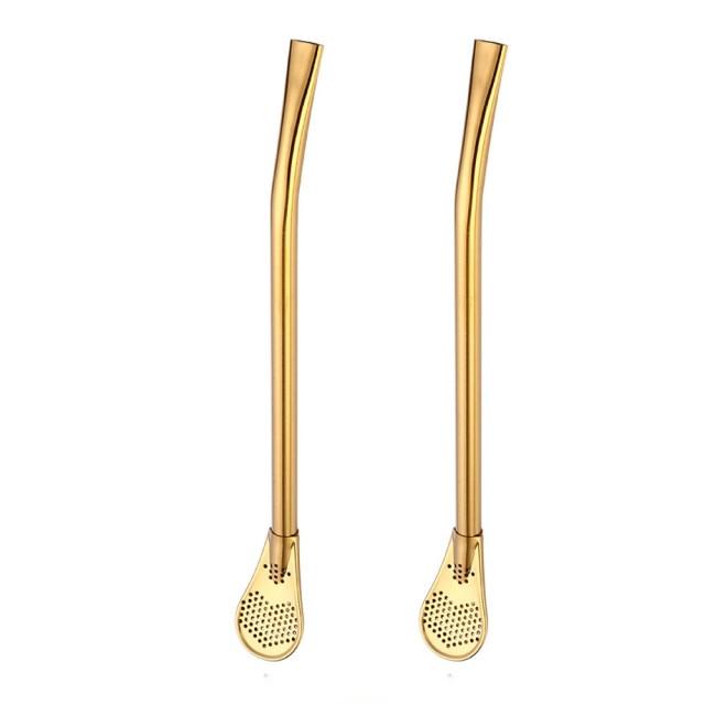 Stainless Steel 2 in 1 Spoon Straw (2pcs set)