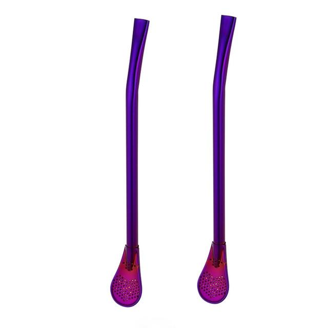 Stainless Steel 2 in 1 Spoon Straw (2pcs set)