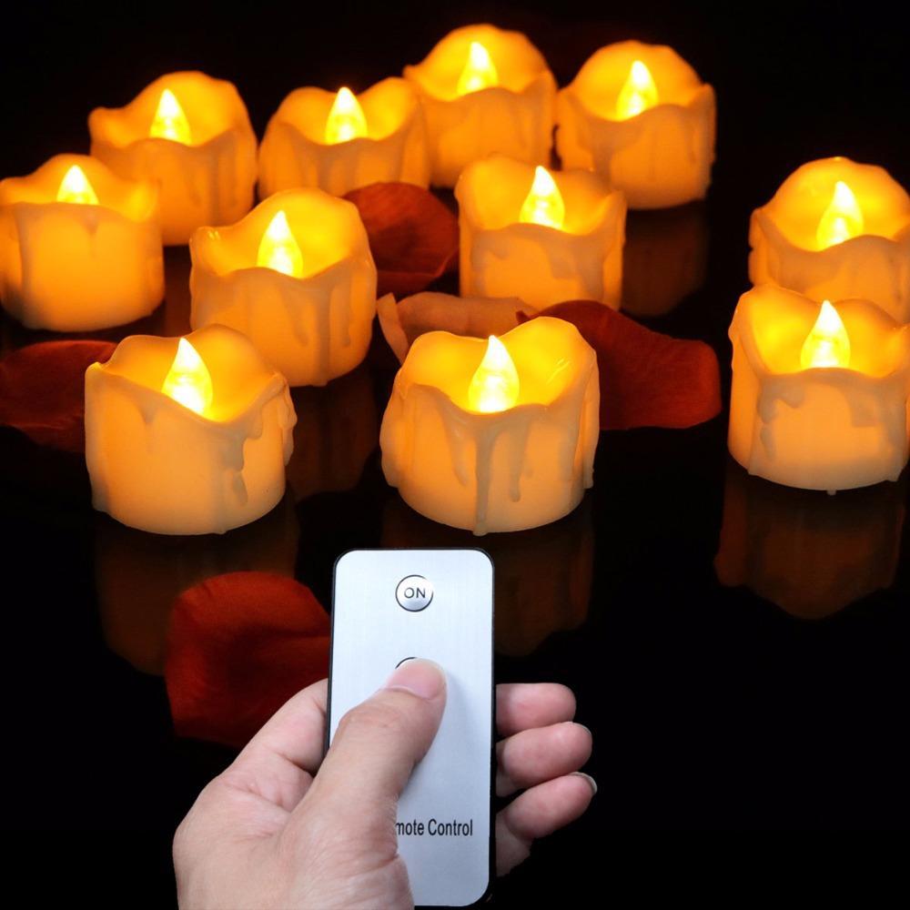 Remote Tea light Candles 12 Pieces Set