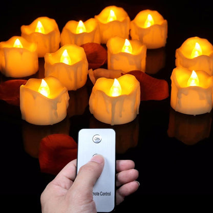 Remote Tea light Candles 12 Pieces Set