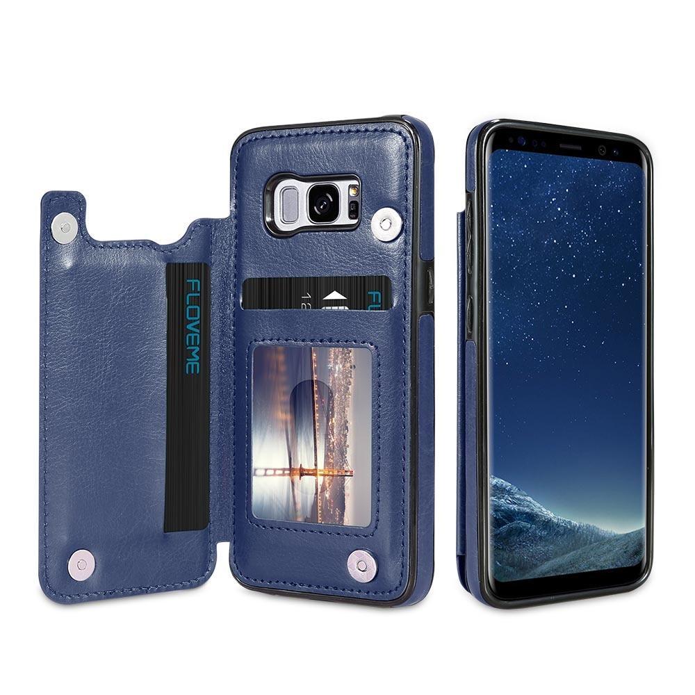 KISSCASE Card Slot Case For Samsung Galaxy S9 S8 S10 Plus S10e Holder Cases For Samsung S7 Edge Note 8 9 10 Plus Leather Cover