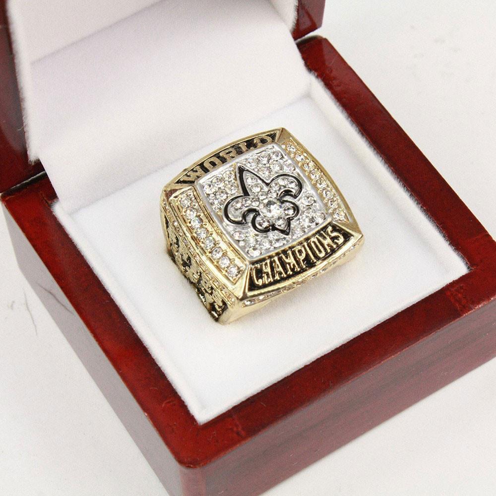 2009 NEW ORLEANS SAINTS XLIV SUPER BOWL FOOTBALL CHAMPIONSHIP RING - Indigo-Temple