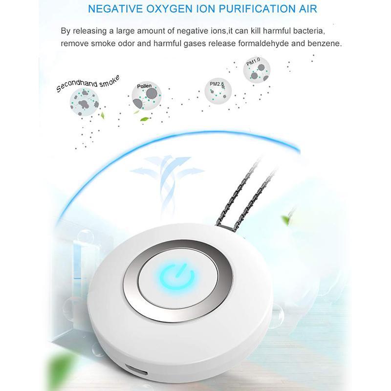 Rechargeable Personal Wearable Ionizer Air Purifier Necklace