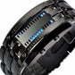 "Visionar" Futuristic LED Time Display Mirror Glass Metal Watch