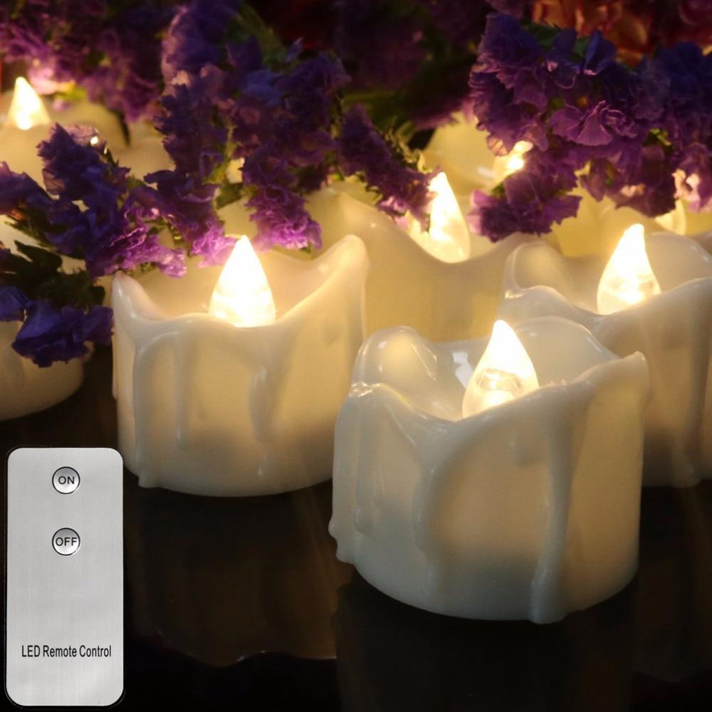 Remote Tea light Candles 12 Pieces Set