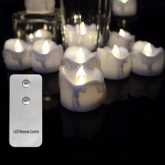 Remote Tea light Candles 12 Pieces Set