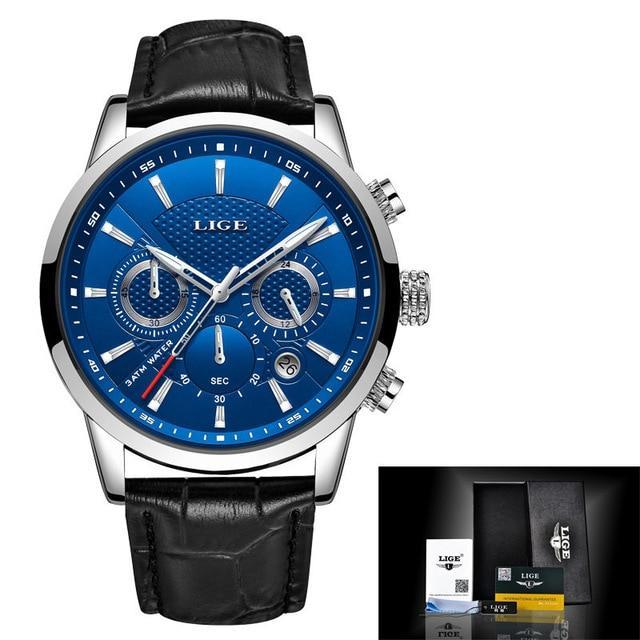 LIGE™  Elegant Leather Band Watch for Men