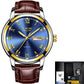 LIGE™  Elegant Leather Band Watch for Men