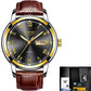 LIGE™  Elegant Leather Band Watch for Men