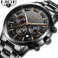 LIGE™ Black Obsidian Watch for Men