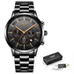 LIGE™ Black Obsidian Watch for Men