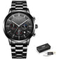 LIGE™ Black Obsidian Watch for Men