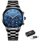 LIGE™ Black Obsidian Watch for Men