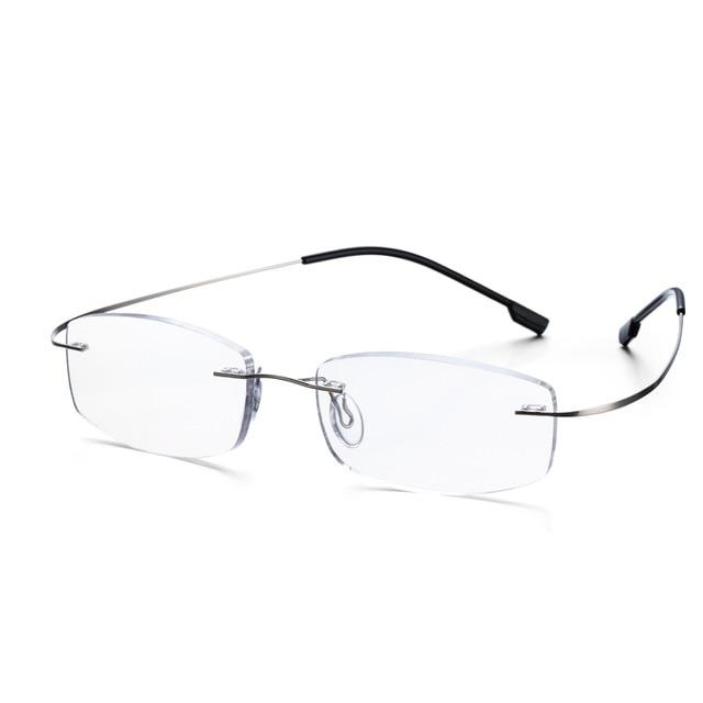 Memory Titanium Alloy Rimless Prescription Presbyopic Reading Glasses