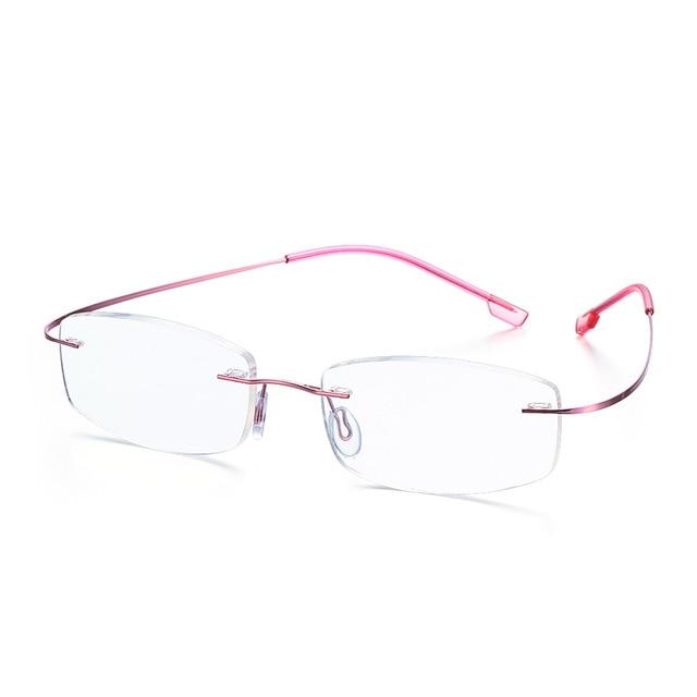 Memory Titanium Alloy Rimless Prescription Presbyopic Reading Glasses