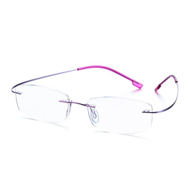 Memory Titanium Alloy Rimless Prescription Presbyopic Reading Glasses