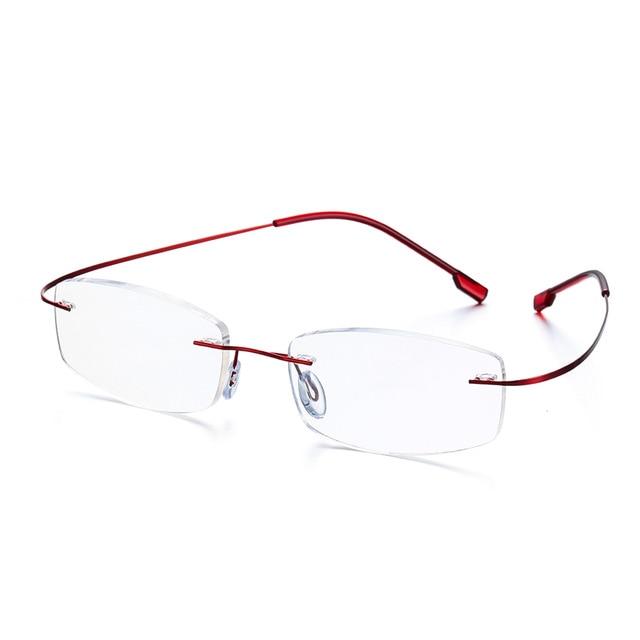 Memory Titanium Alloy Rimless Prescription Presbyopic Reading Glasses