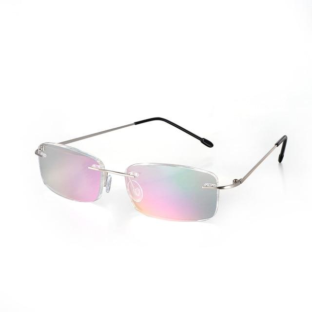Memory Titanium Alloy Rimless Prescription Presbyopic Reading Glasses