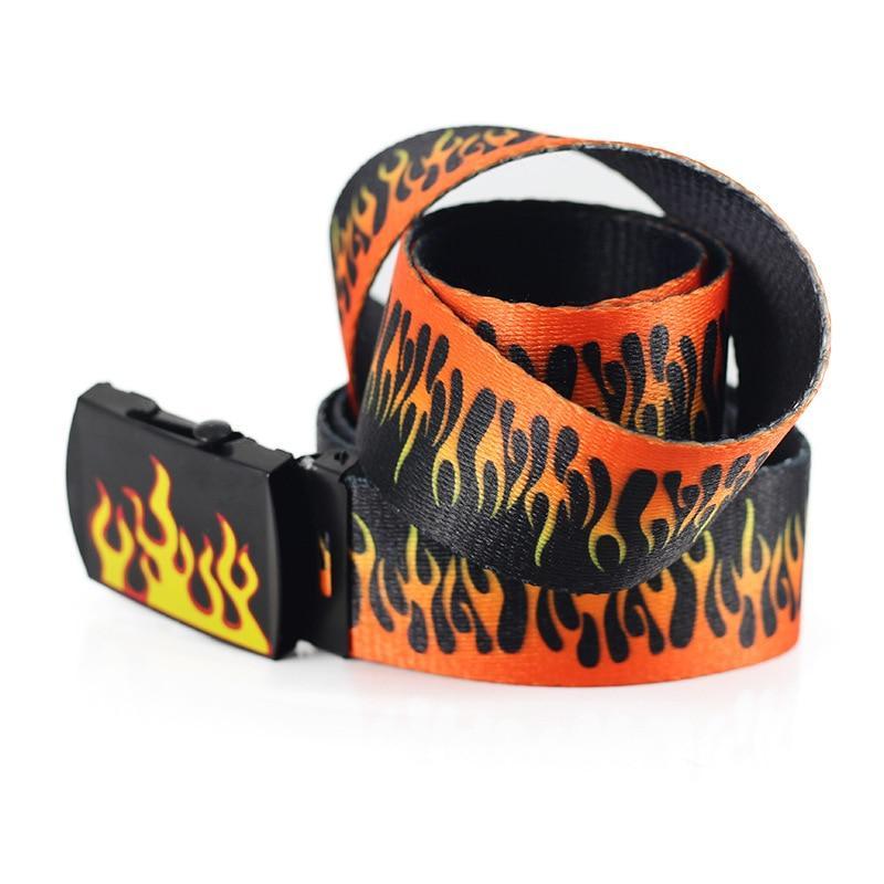 Unisex Flame Printed Belt
