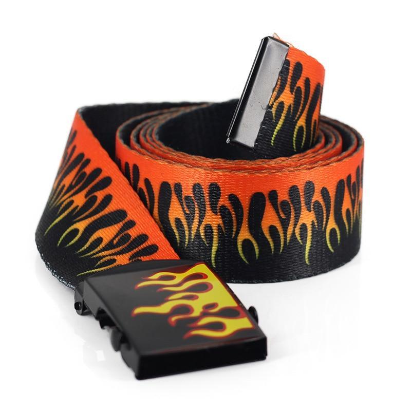 Unisex Flame Printed Belt