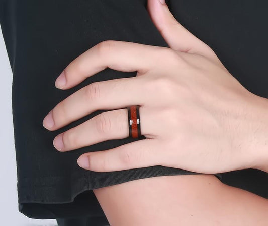NED -  Men  Ring  Wood Design - Indigo-Temple