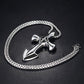 Vintage Men's Stainless Steel Cross Anchor Necklace Pendant - Indigo-Temple