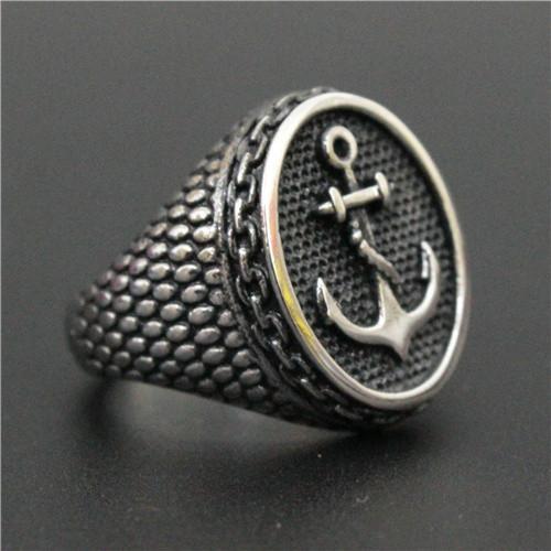 Alameda - Anchor Iron Chains Ring - Indigo-Temple