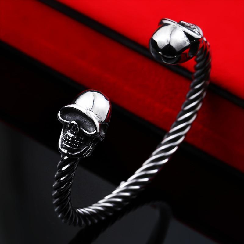 Halki -  Skull Bracelet for Man 316 Stainless Steel - Indigo-Temple