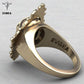 Goat -  Ancient Gold Plated Skull Ring - Indigo-Temple