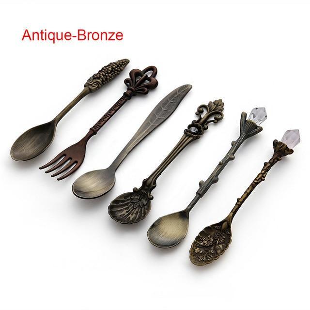 Vintage Royal Style Dessert Spoons & Forks 6pcs Set