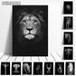 BLACK & WHITE AFRICAN ANIMAL CANVAS PAINTING