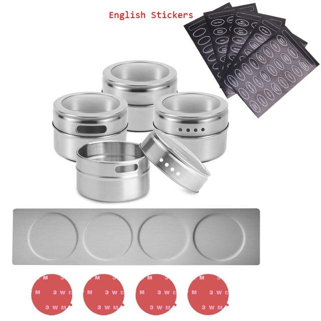 MagneticSpice™ Stainless Steel Spice Jar Set With Magnetic Base