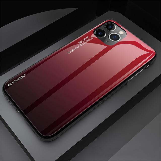 Gradient Tempered Glass Smartphone Case for iPhone & Samsung