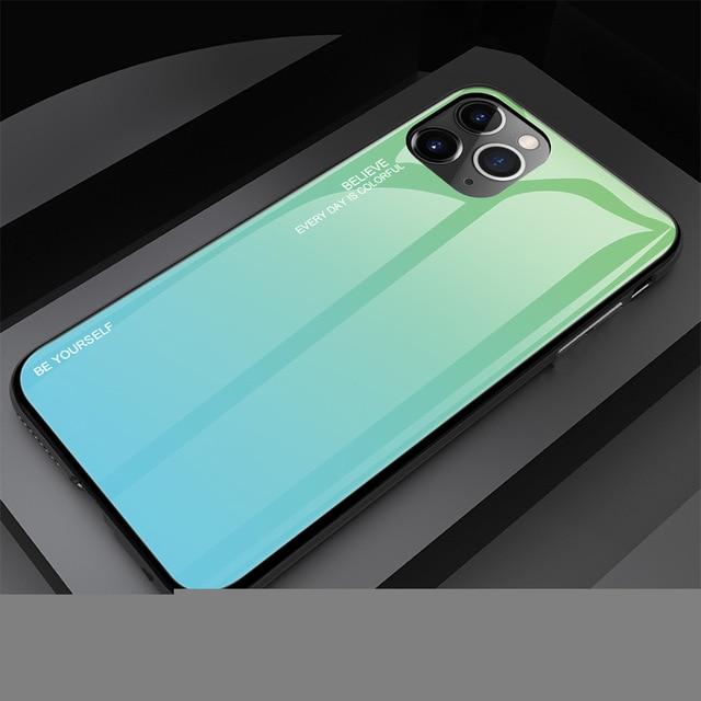 Gradient Tempered Glass Smartphone Case for iPhone & Samsung